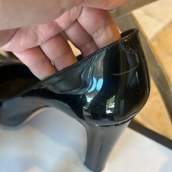 Chanel patent leather black platform pumps high heels 38 - Picture 9 of 13